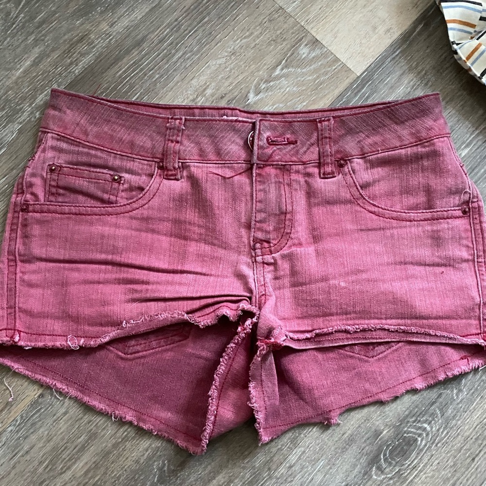 Mid rise jean shorts